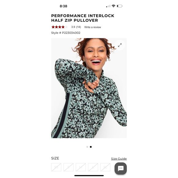 T by Talbots Mint Gray & Black Camo Quarter Zip Fitted Pullover sz MP NWOT - Picture 1 of 7